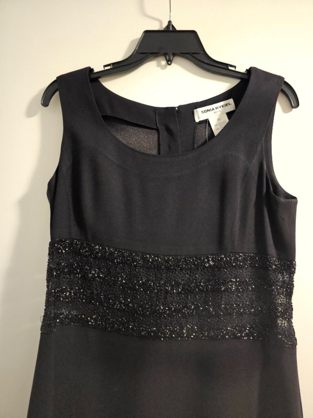 Vintage Sonia Rykiel beaded little black dress (sz 10)